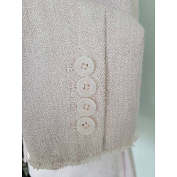 Tailored by Rebecca Taylor Slub suiting Tweed Jacket Blazer Pale Pink 6 - Picture 12 of 14